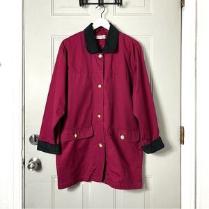 Marsh Landing Vintage Cotton Corduroy Collar Barn Chore Coat Cranberry medium